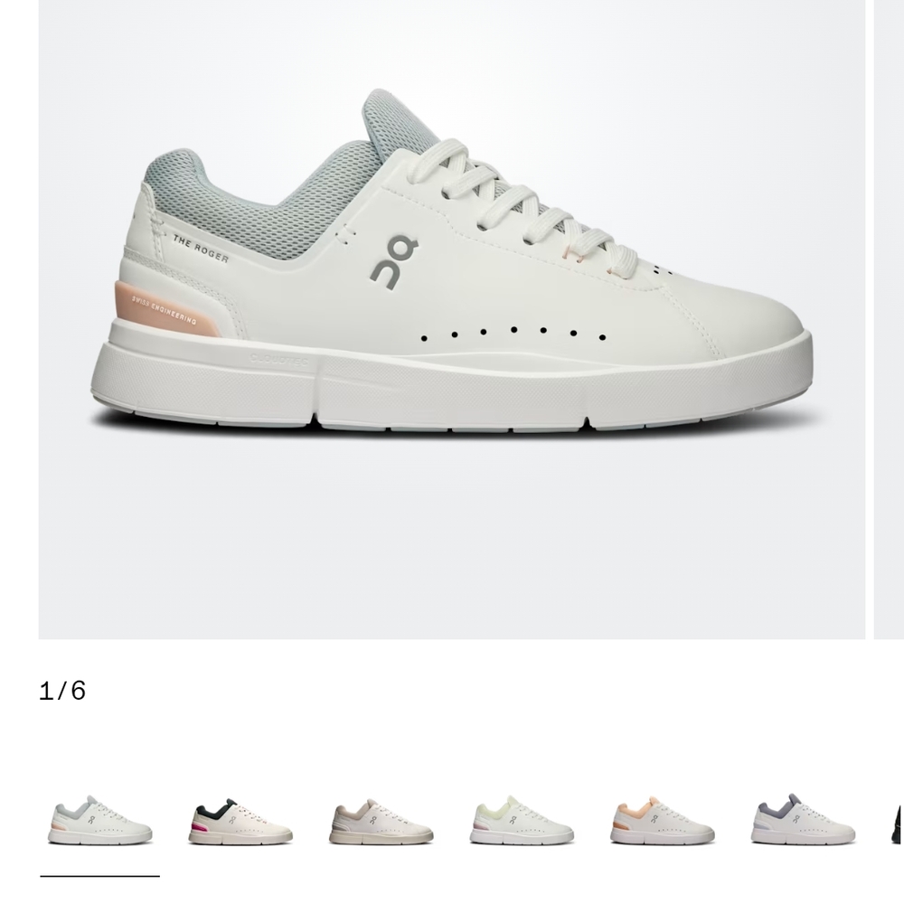 On Women's The Roger White and Gray Sneakers Size 8.5